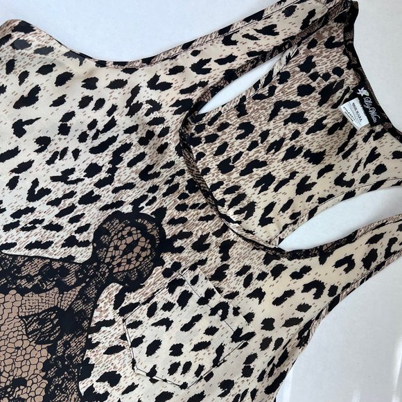 Lily White Leopard and Lace Look Dressy Tank Size Small - Picture 5 of 6